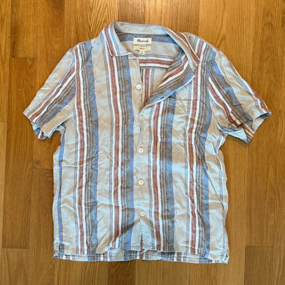 Madewell Linen Blend Short Sleeve Button Down